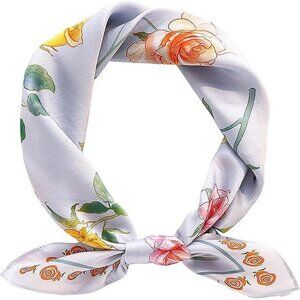 100% Mulberry Silk Square Light weight Hair Scarf Satin Designer For Women's Hig